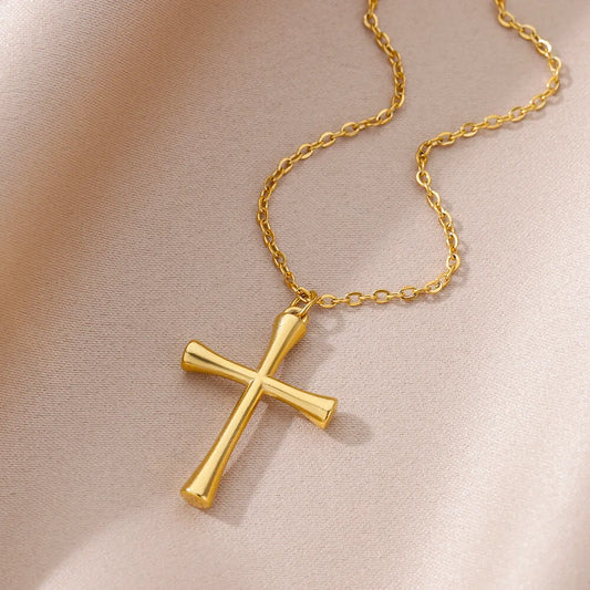 Gold Cross Pendant Necklace for Women